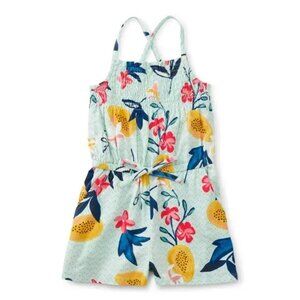 Tea Collection Jamaican Papaya Smocked Romper, Size 12